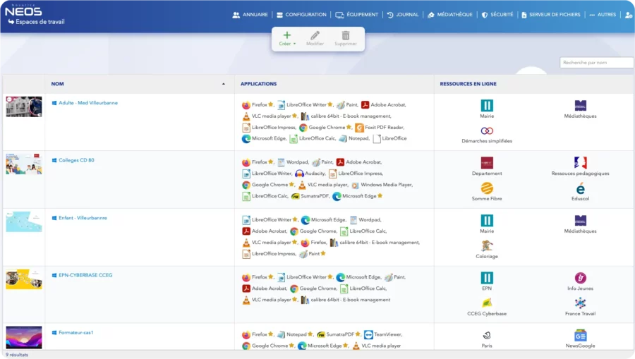 Rapide personnalisable Novatice NEOS Logiciel gestion EPN