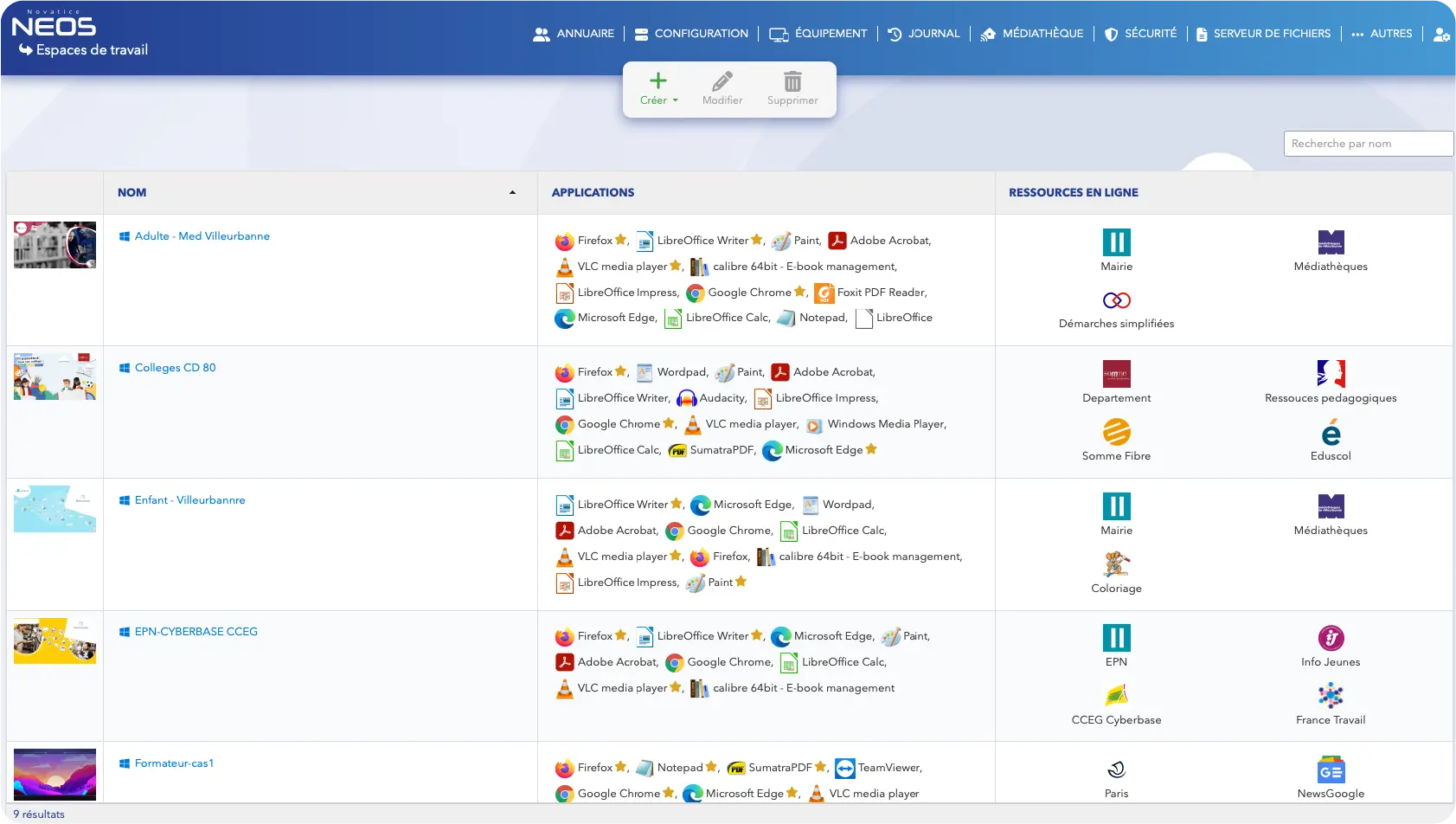 Rapide personnalisable Novatice NEOS Logiciel gestion EPN